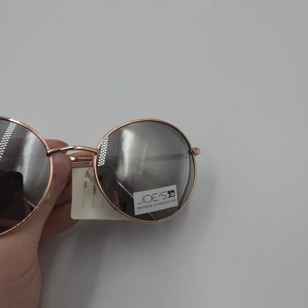 Joe's Jeans Round Studded Sunglasses in Rose Gold